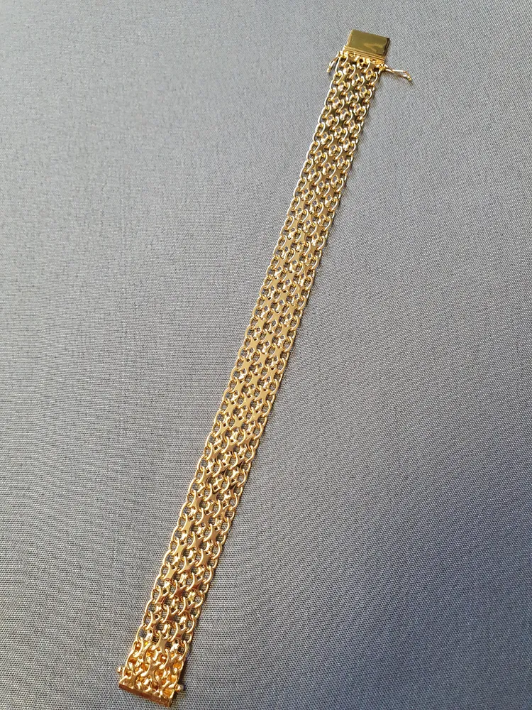 X-länk armband treradigt 18,5cm 22,9gr 18K