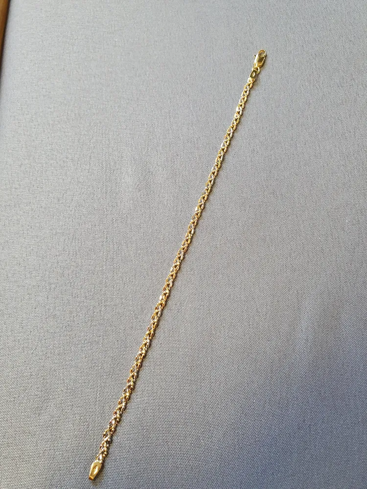 Trefärgat armband 18,5cm 3,5gr 18K