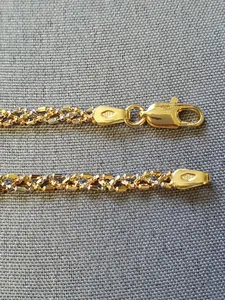 Trefärgat armband 18,5cm 3,5gr 18K