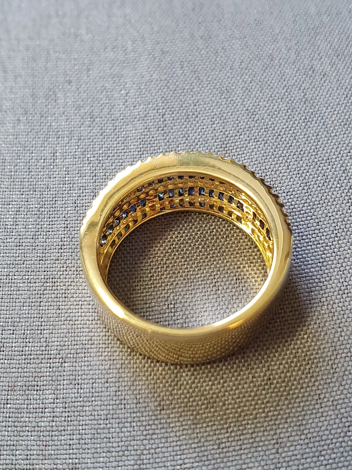 Ring med diamanter o safirer 54,5  9,1gr 18K