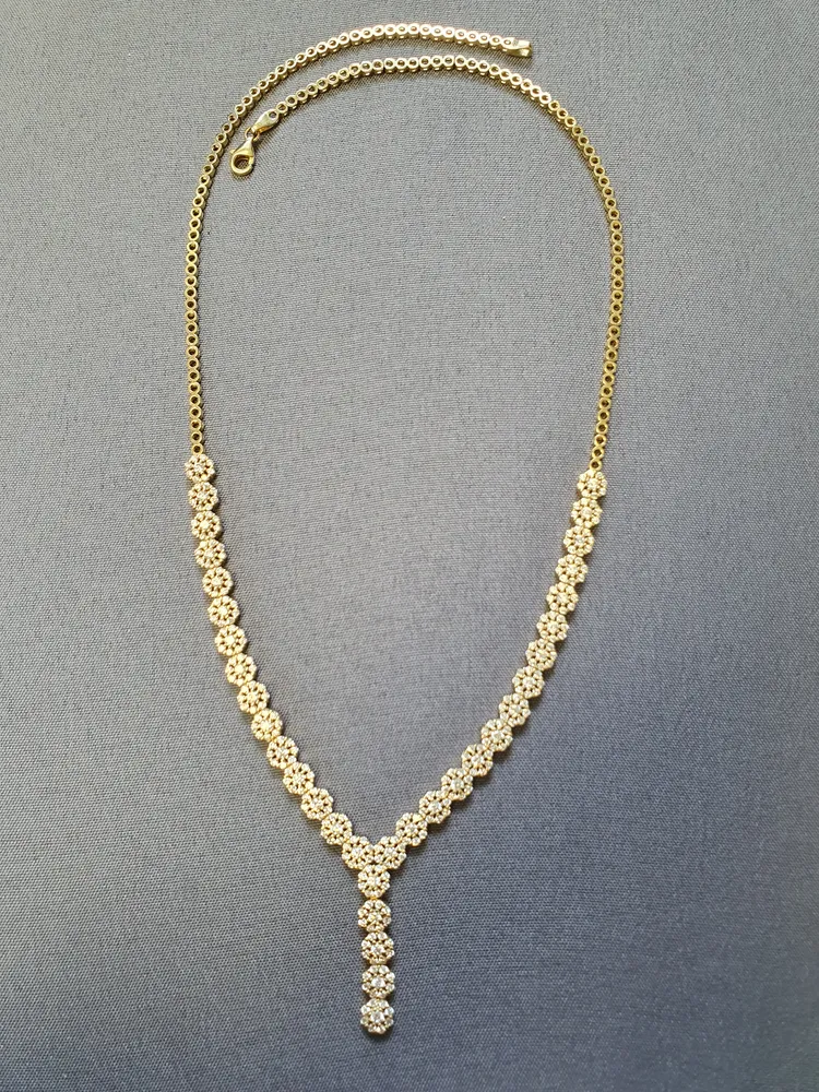 Smyckescollie m cz stenar 15,7gr 45cm 14K
