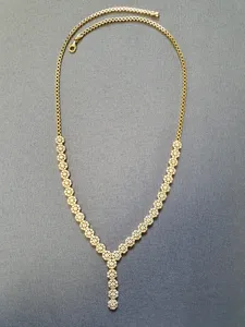 Smyckescollie m cz stenar 15,7gr 45cm 14K