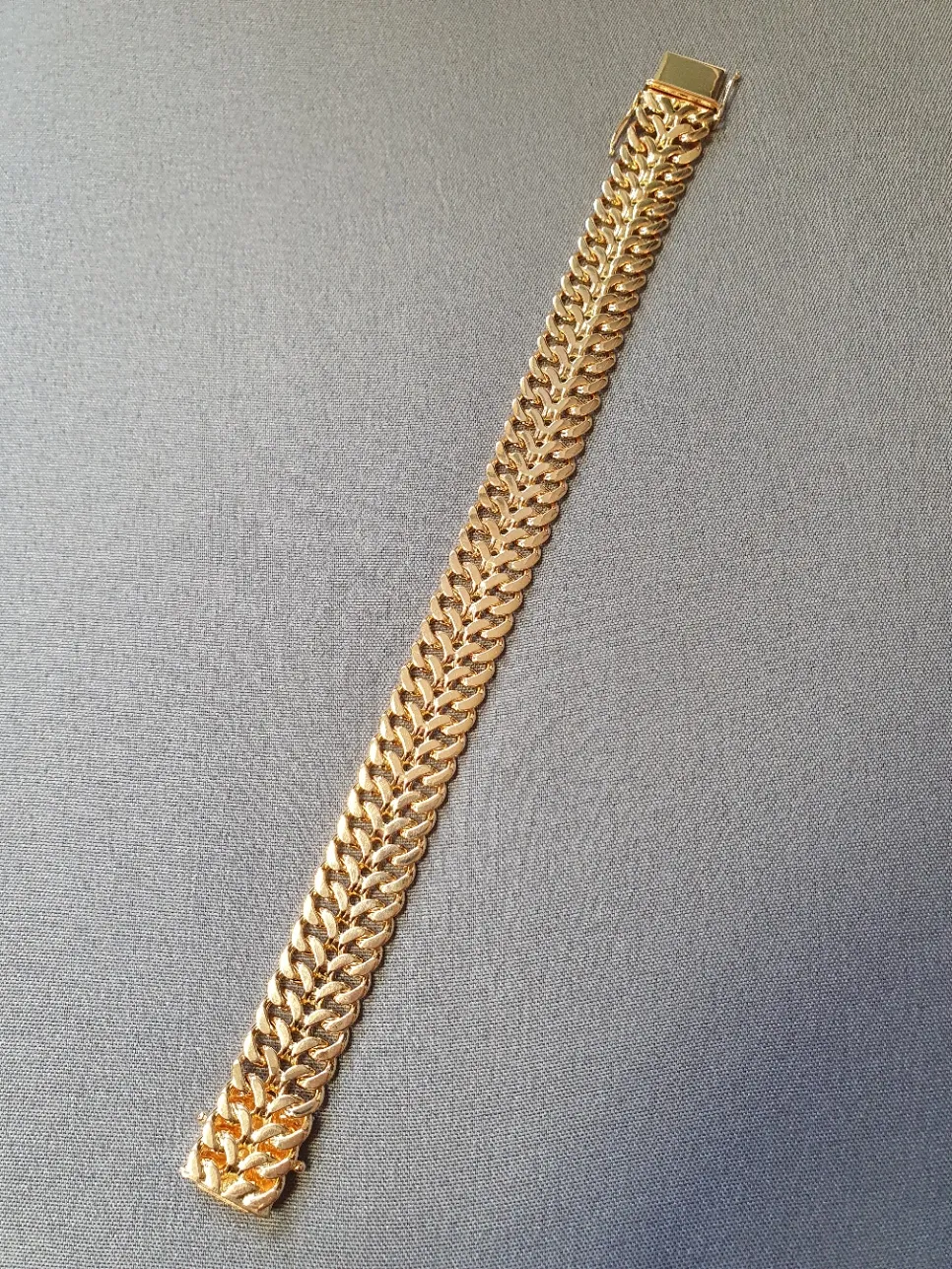Fiskben armband 18,5cm 47,5gr 18K