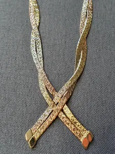 Fantasi halsband trefärgat 42cm 9,4gr 18K 