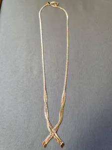 Fantasi halsband trefärgat 42cm 9,4gr 18K 