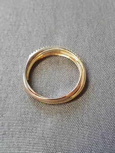 Ring trefärgad m diamanter 53,0 2,8gr 18K