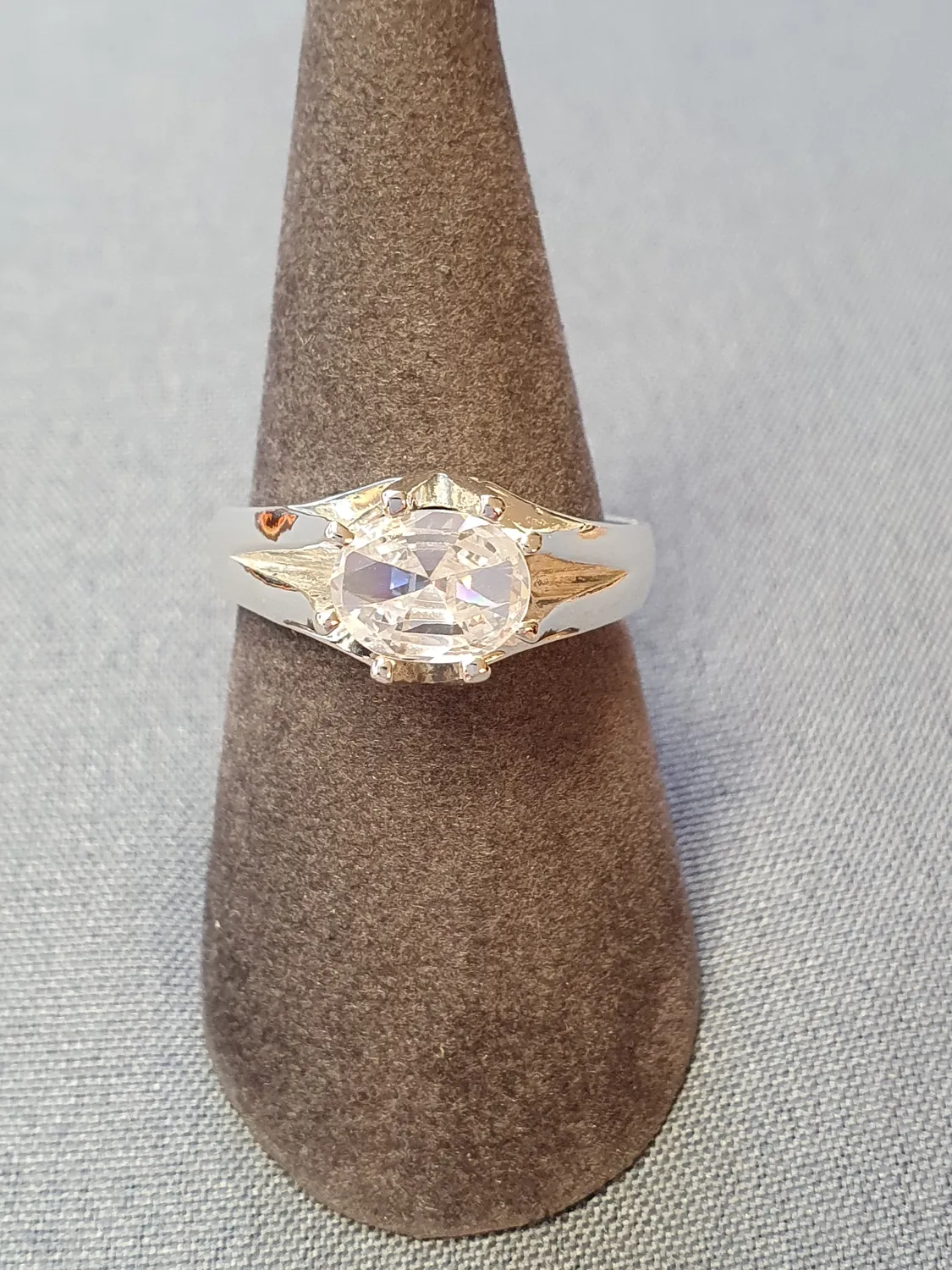 Silverring m oval cz sten 9250112R