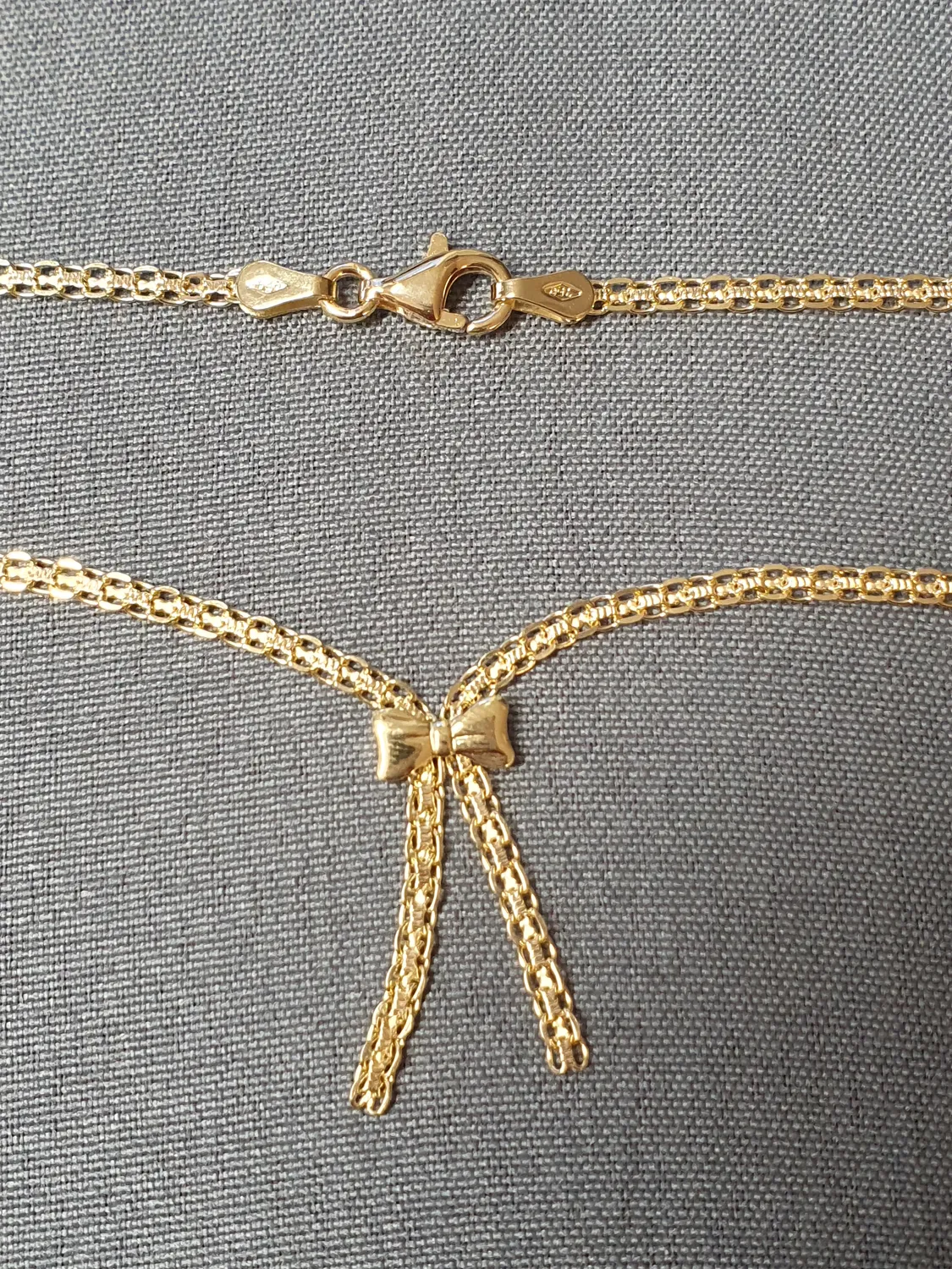 X-länk halsband pressad med rosett 42cm 5,0gr 18K