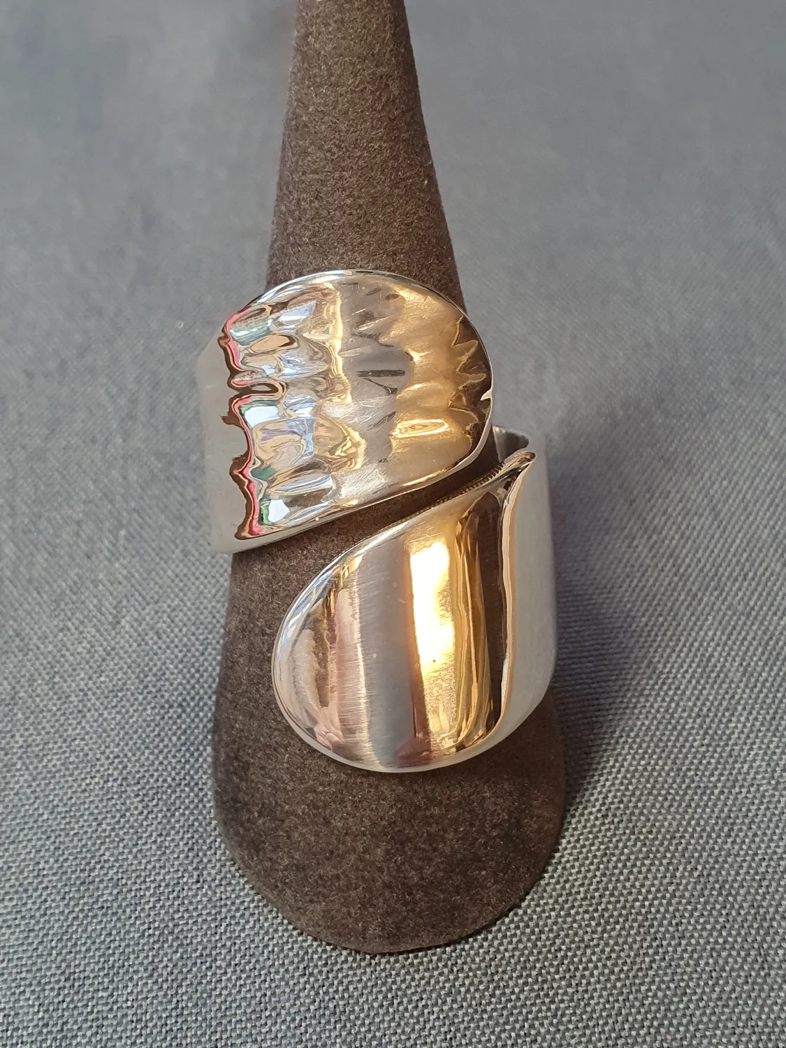 Silverring skrovlig/blank 9250713R