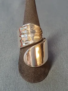 Silverring skrovlig/blank 9250713R