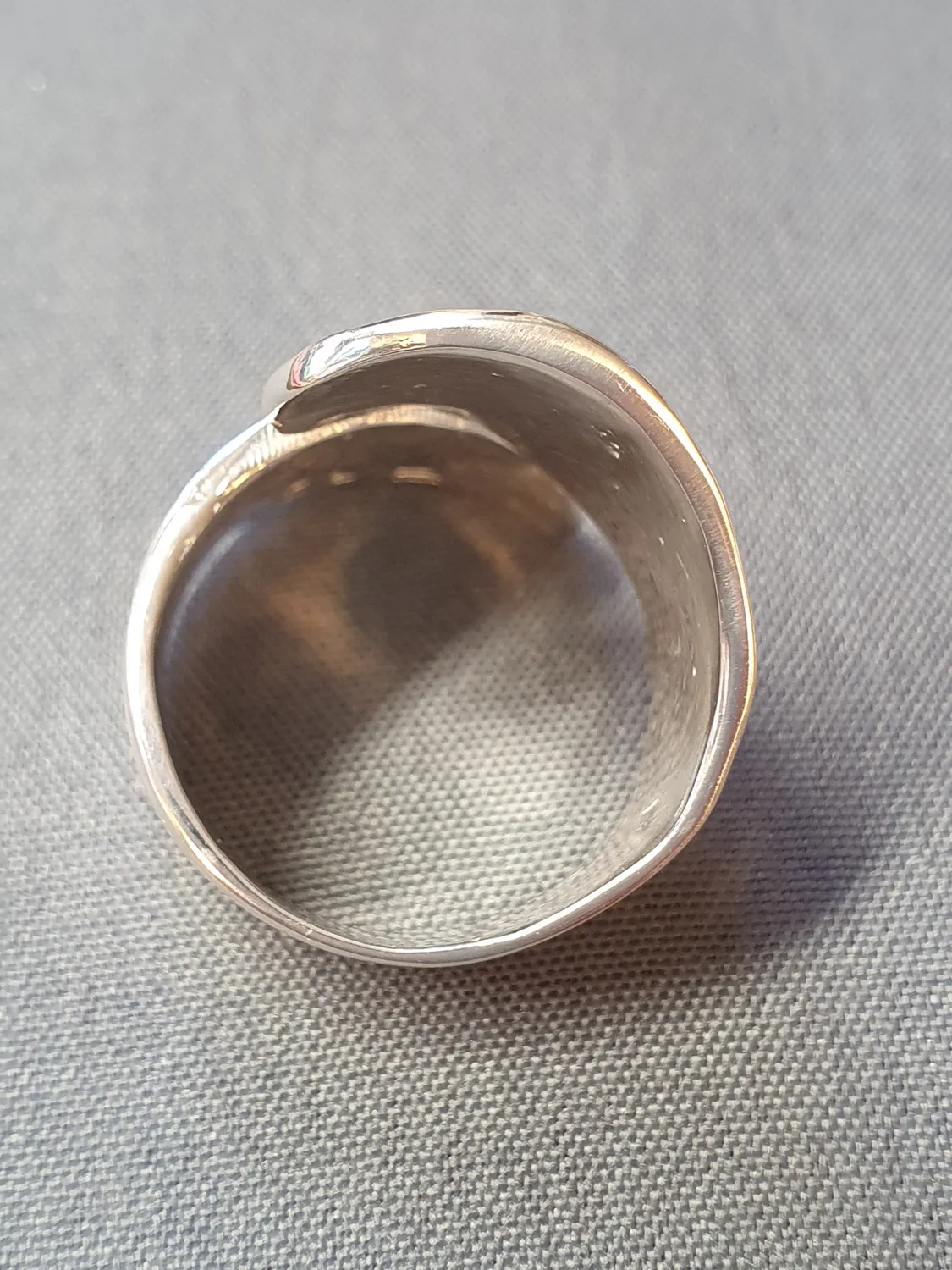 Silverring skrovlig/blank 9250713R