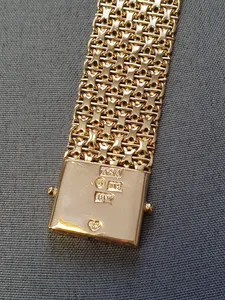 X-länk armband med stav, 6-radigt 19,5cm 46,1gr 18K