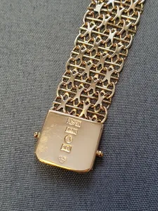 X-länk armband m stav, 4-radigt 18cm 18,0gr 18K