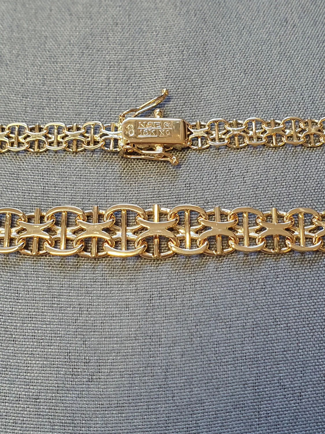 X-länk halsband m stav doserat 43,5cm 18gr 18K