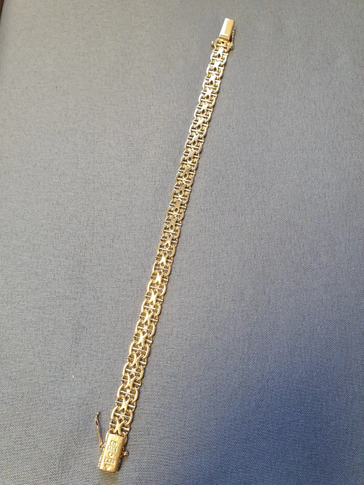 X-länk armband m stav 18,5cm 14,9gr 18K