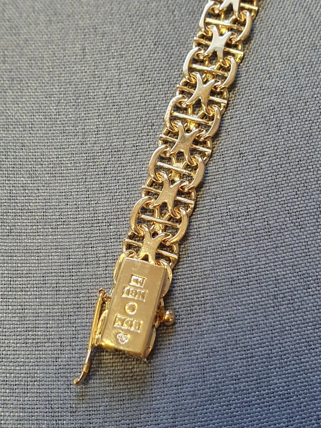 X-länk armband m stav 18,5cm 14,9gr 18K