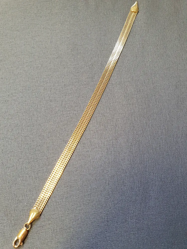 Fiskben armband pressad 18cm 5,6gr 18K