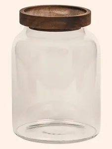 Glasburk med trälock 1,3 Liter
