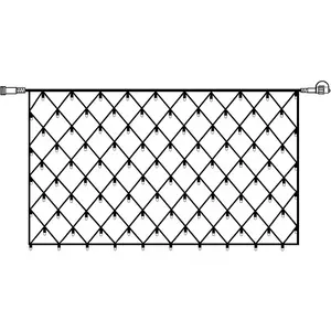 Ljusnät 100 lampor amber 2x1 meter System LED, svart