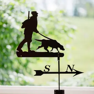 Vindflöjel, Jägare och hund