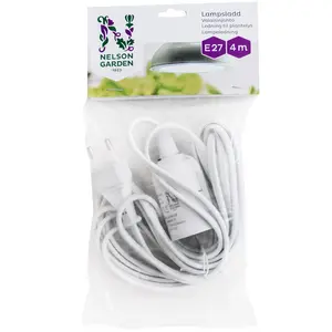 Lamphållare E27 4m sladd, vit