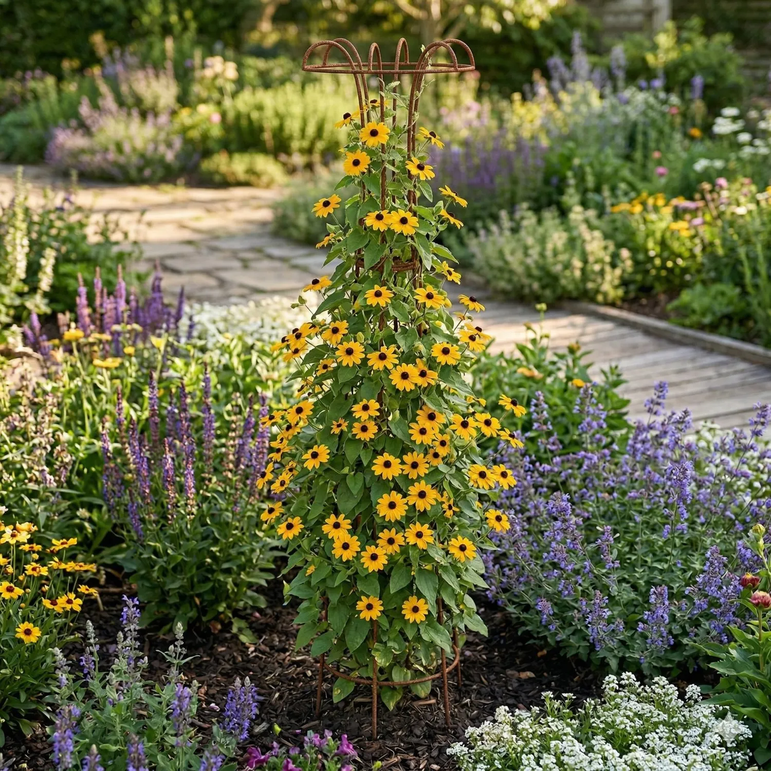 Växtstöd Obelisk trädformad 2 meter, rost