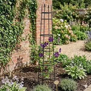 Växtstöd Obelisk 2,4 meter, svart