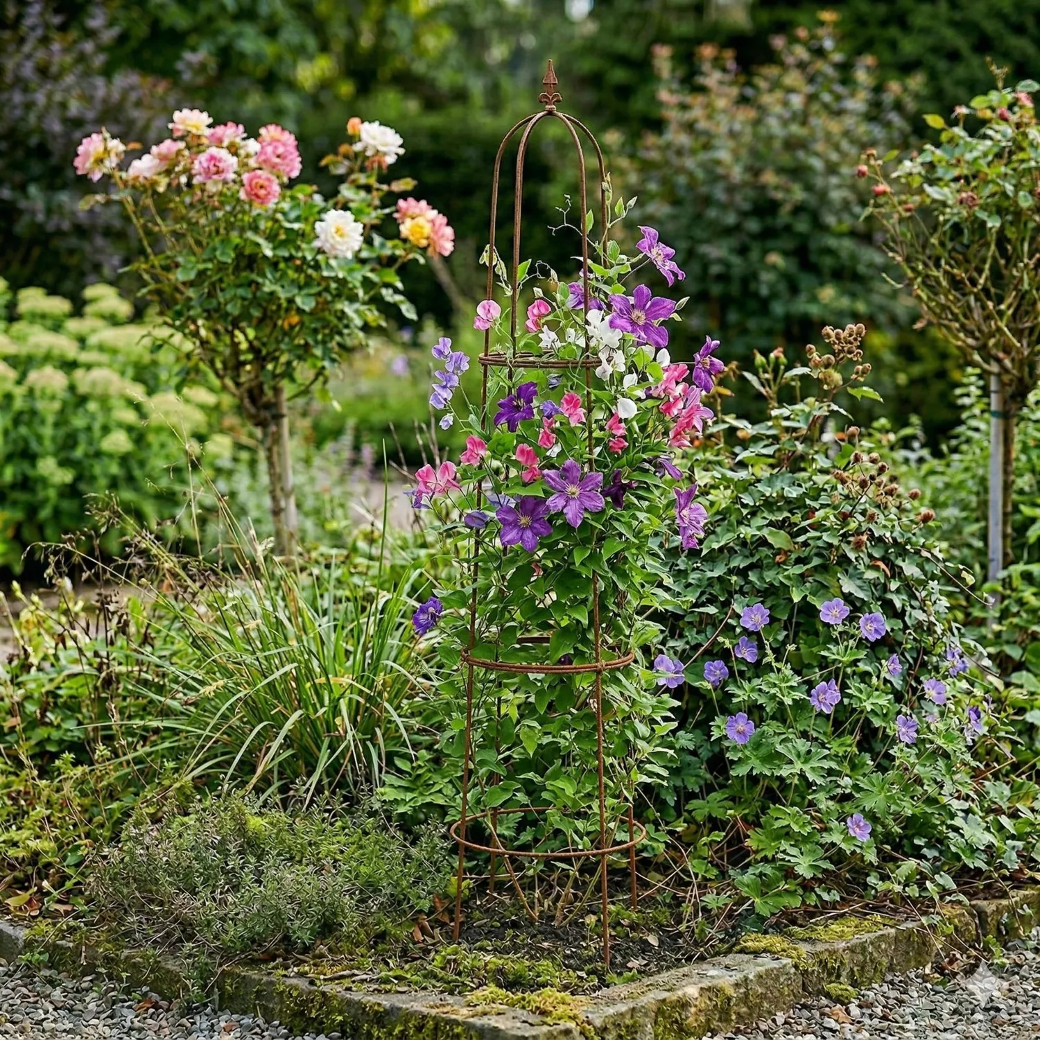 Växtstöd Obelisk 1,95 meter, rost