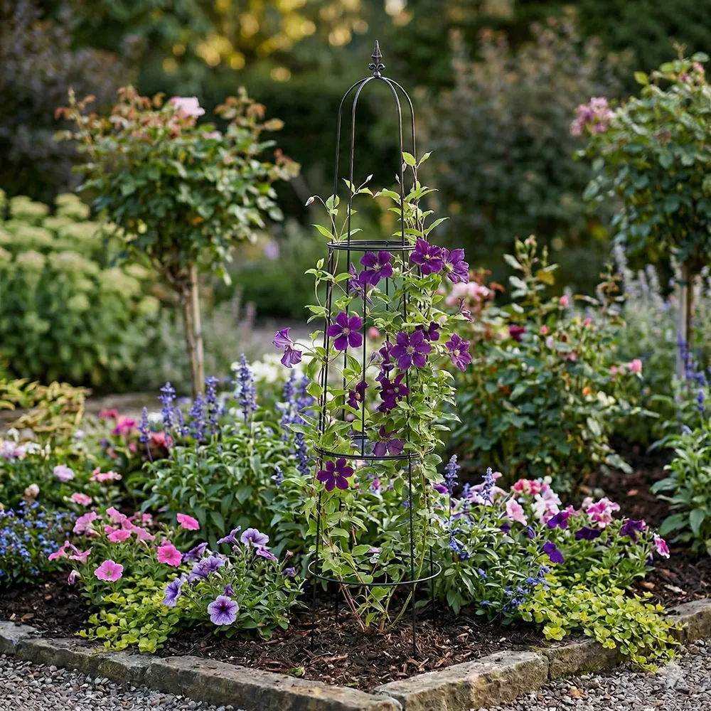 Växtstöd Obelisk 1,95 meter, svart