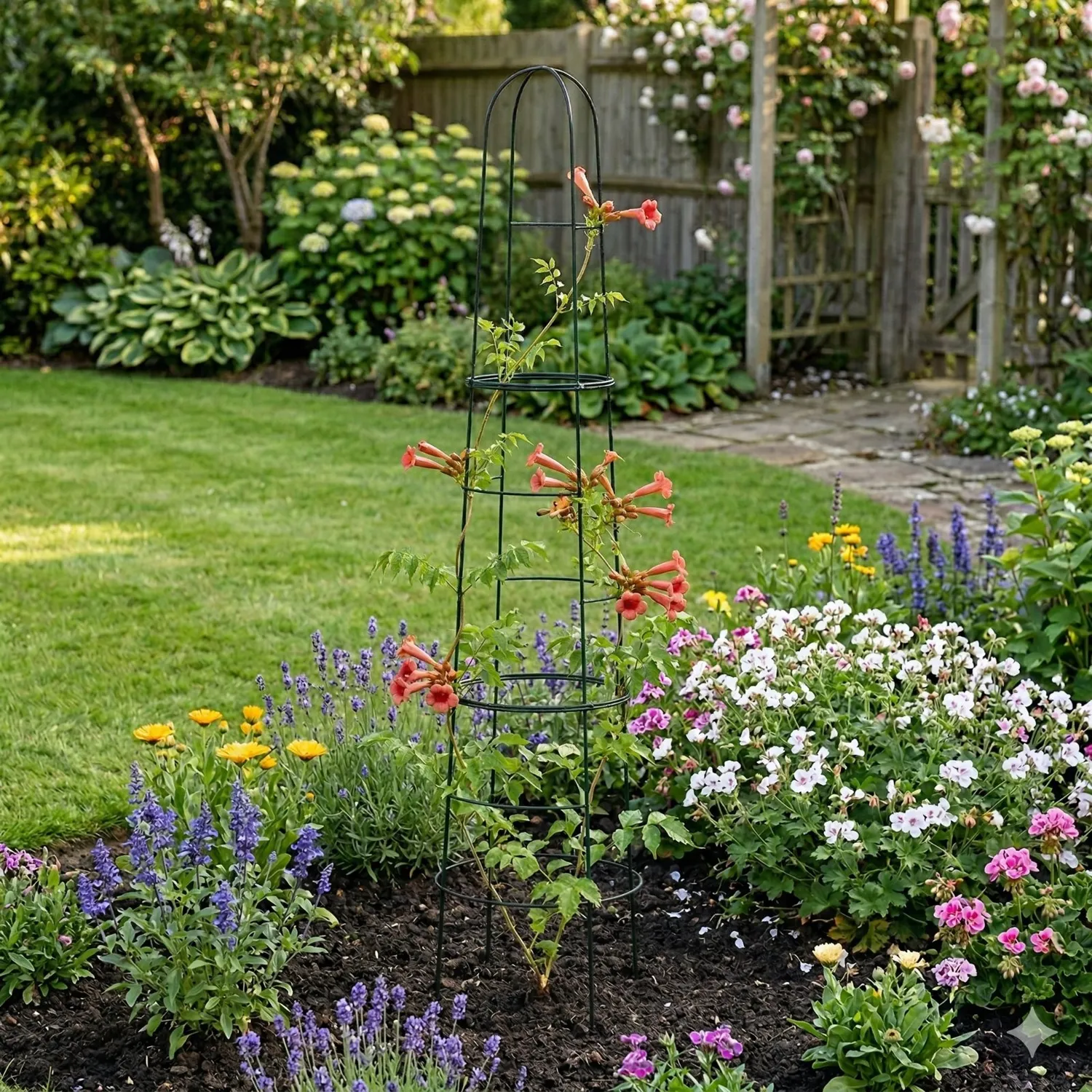 Växtstöd Obelisk 1,95 meter, svart