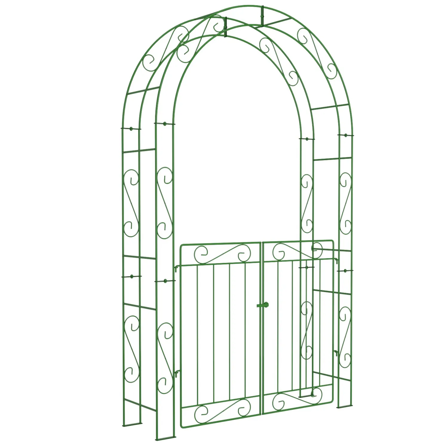 Växtstöd Rosenbåge 2,38 meter med grind, rost