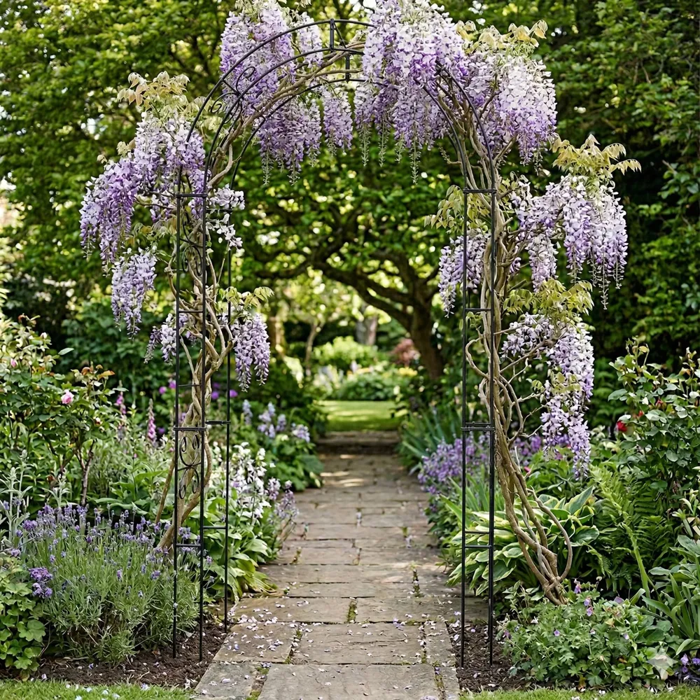 Växtstöd Rosenbåge 2,3 meter, svart