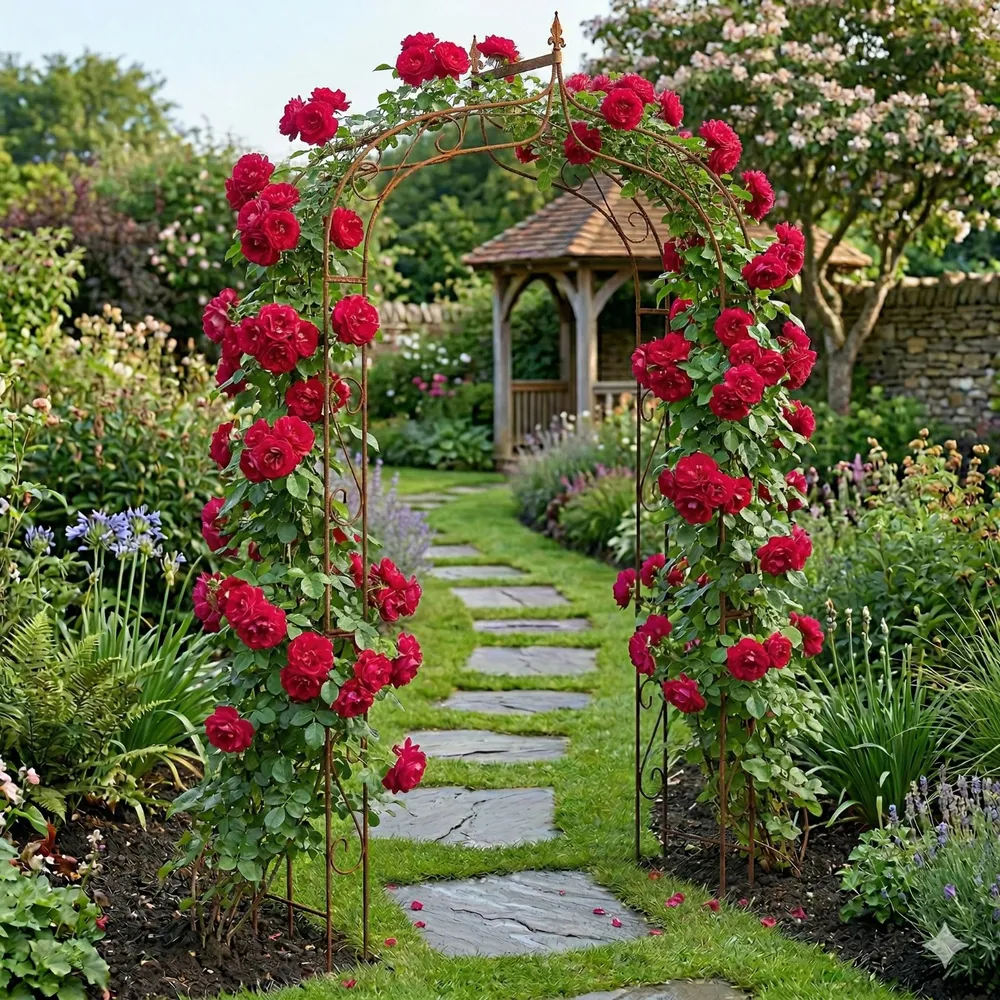 Växtstöd Rosenbåge 2,42 meter, rost