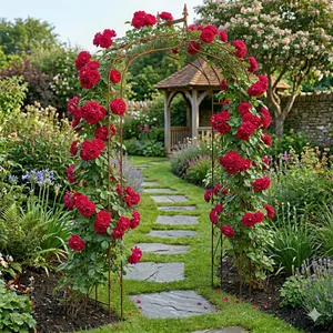 Växtstöd Rosenbåge 2,42 meter, rost