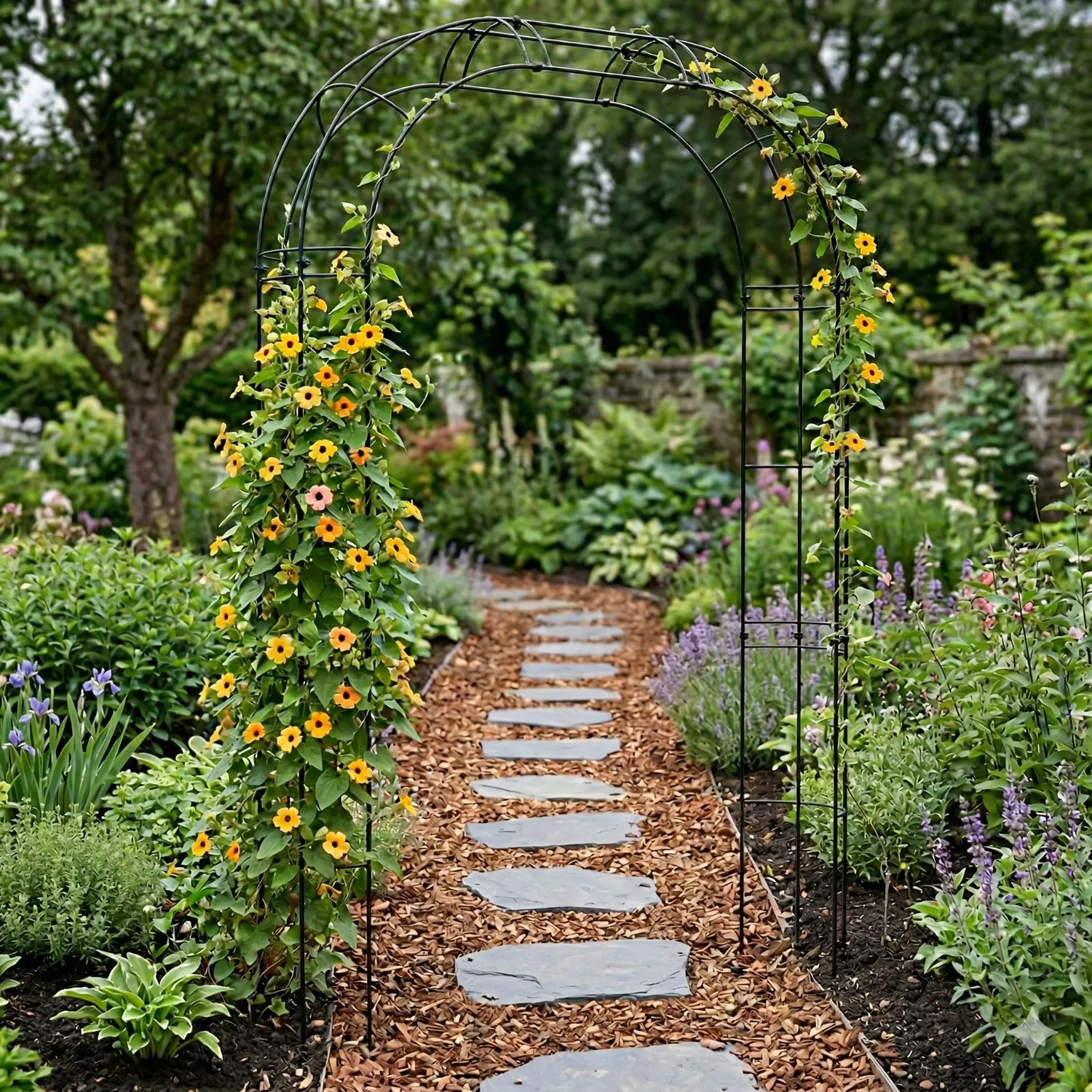 Växtstöd Rosenbåge 2,4 meter, svart