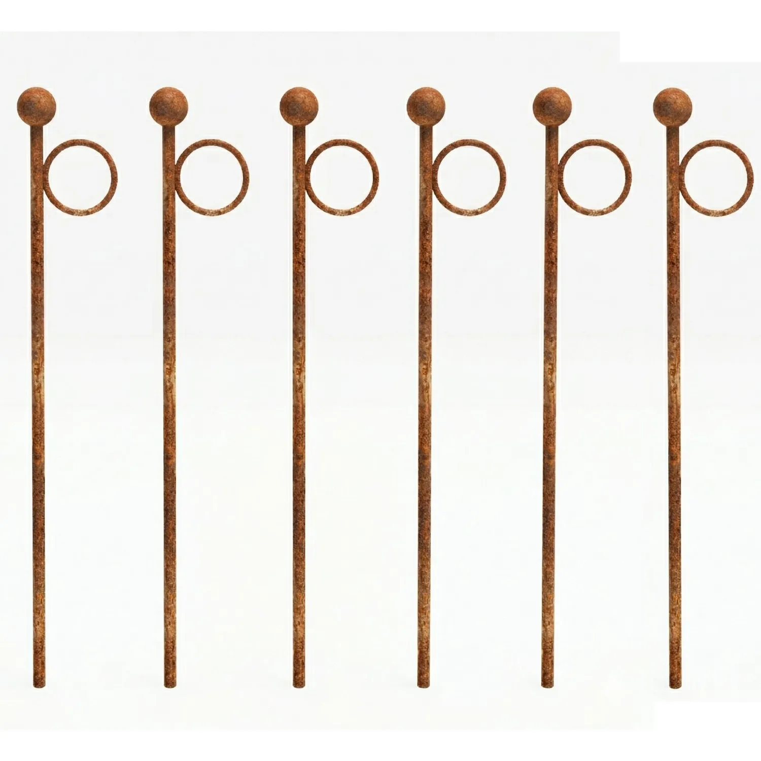 Trädgårdsstaket 80 cm 6-pack, rost