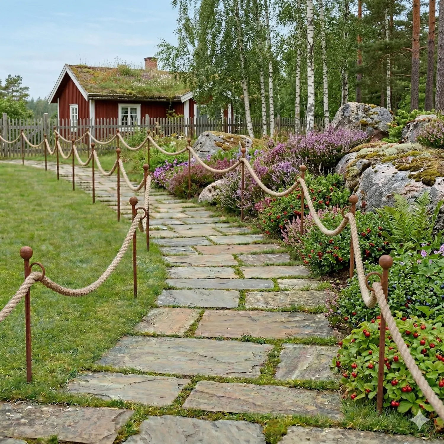 Trädgårdsstaket 80 cm 6-pack, rost