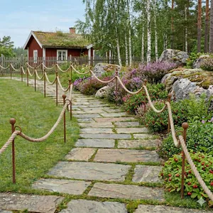 Trädgårdsstaket 80 cm 6-pack, rost