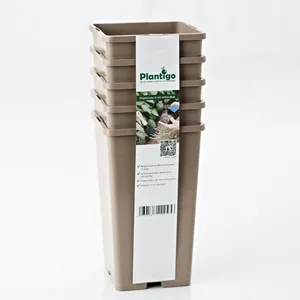 Plastkruka 11 cm fyrkantig extra djup, 5-pack