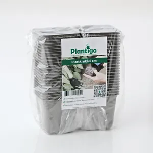 Plastkruka 6 cm fyrkantig, 50-pack