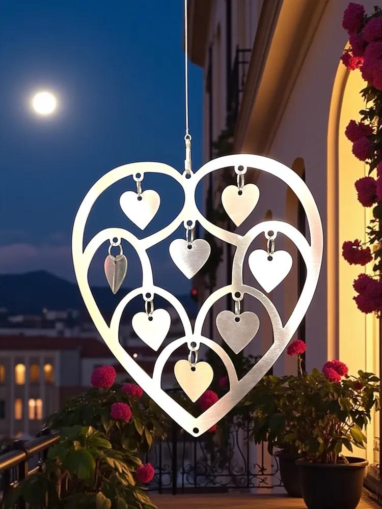 Stålhjärta 20cm med 8 små stålhjärtan