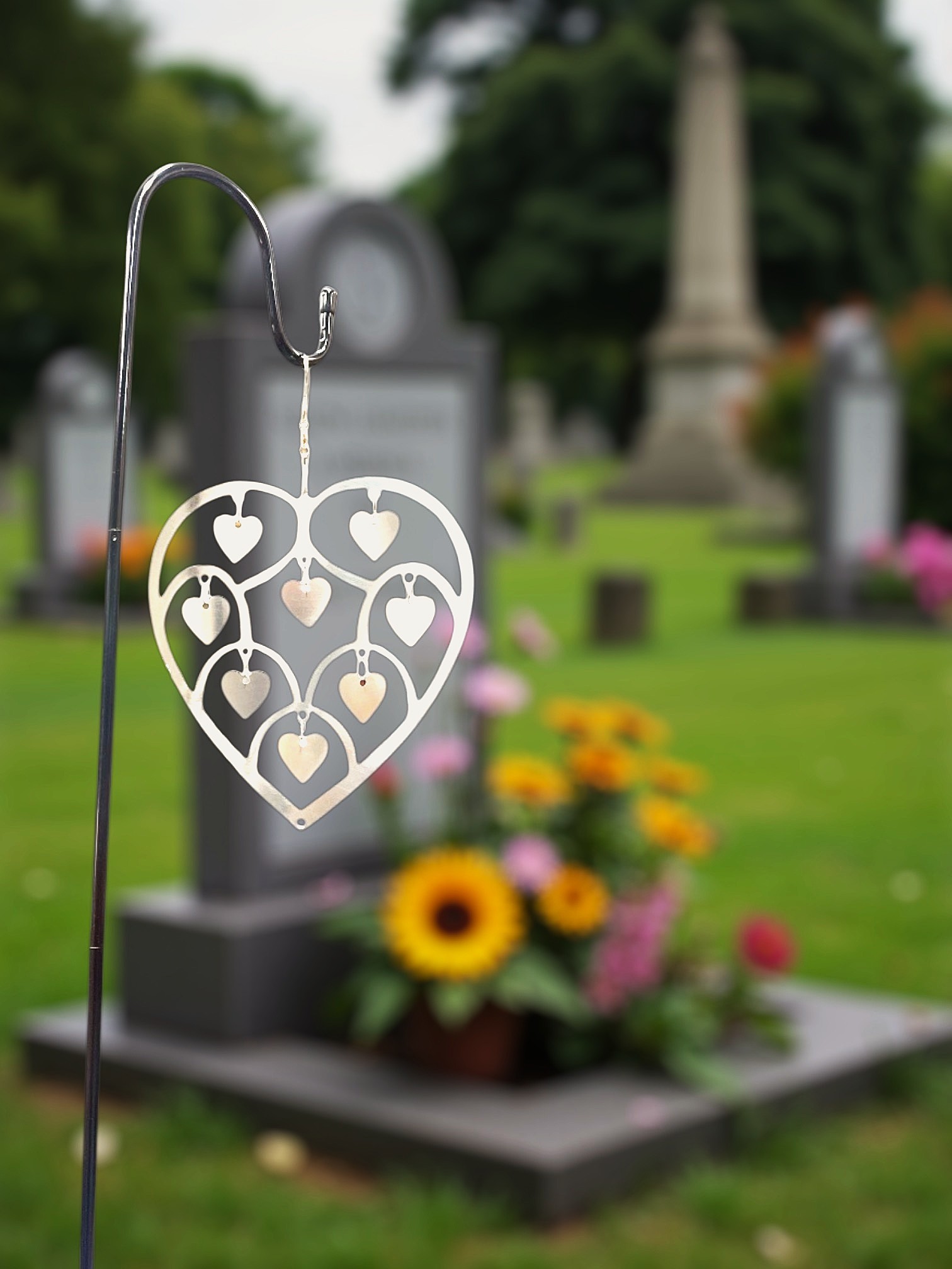 Gravhjärta 01 inklusive metallhänge