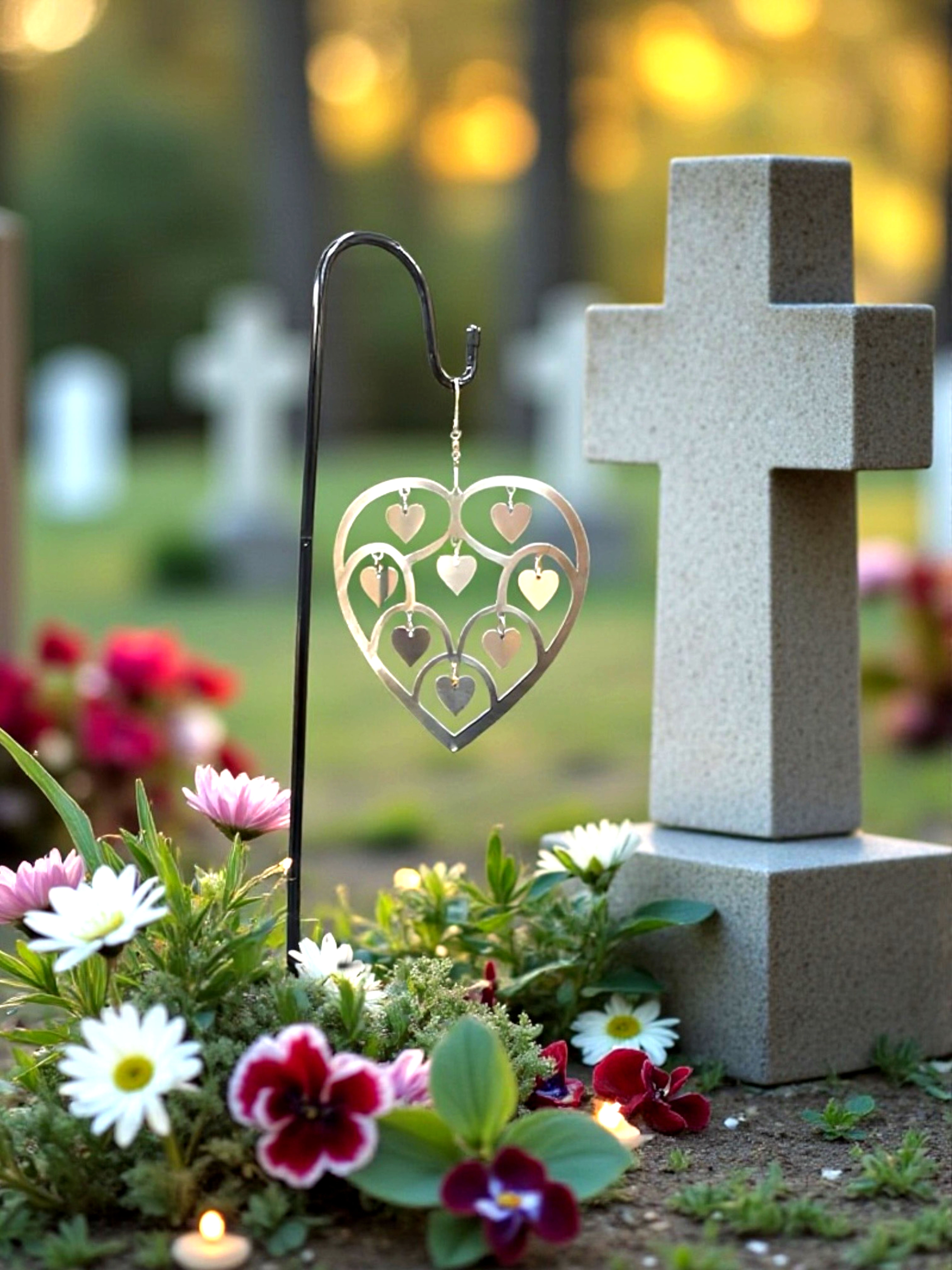 Gravhjärta 01 inklusive metallhänge