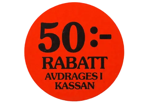 Etikett självhäft 29mm rund 50:- rabatt