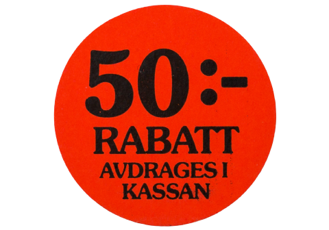 Etikett självhäft 29mm rund 50:- rabatt