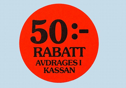 Etikett självhäft 29mm rund 50:- rabatt