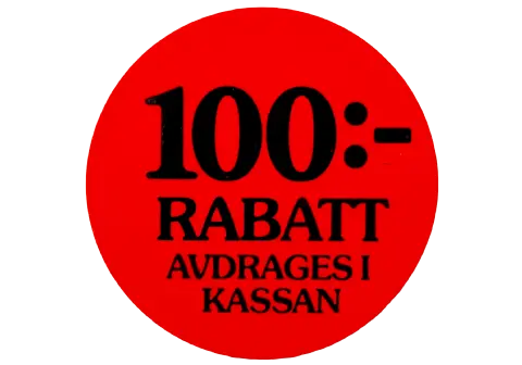 Etikett självhäft 29mm rund 100:- rabatt
