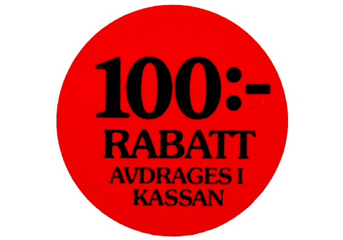 Etikett självhäft 29mm rund 100:- rabatt