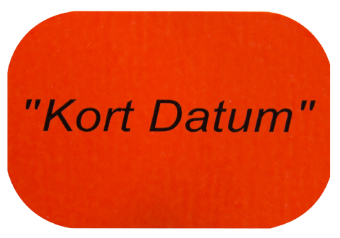Etikett självhäft 36x24mm, kort datum