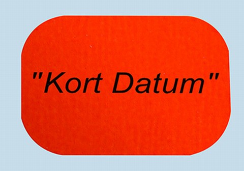 Etikett självhäft 36x24mm, kort datum